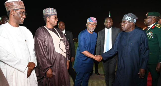 Tinubu returns to Abuja after France visit